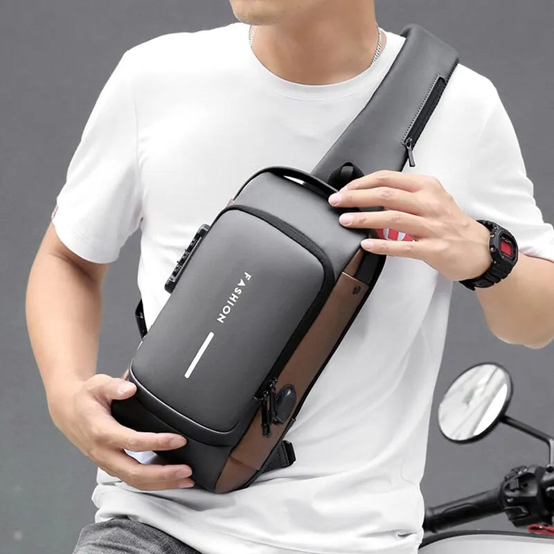Multifunction Anti Theft USB Messenger Cross Body Travel Sling Chest Bags