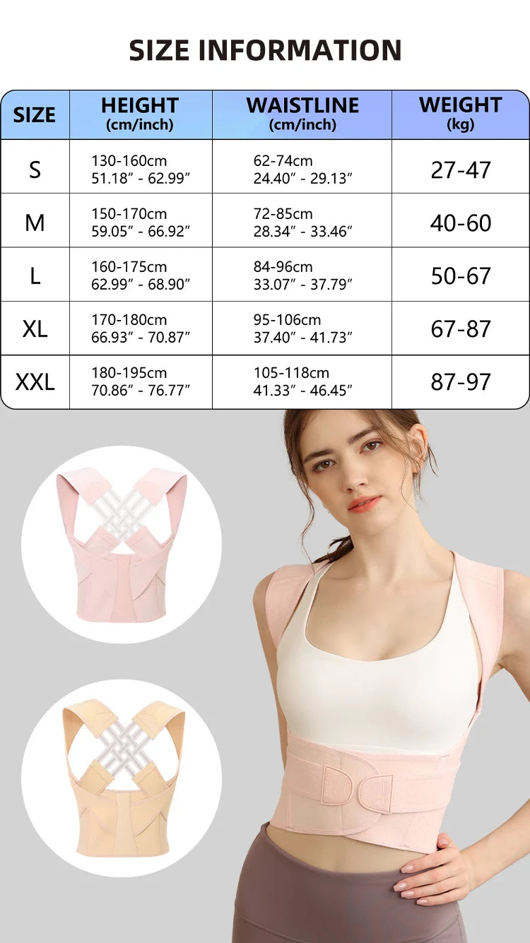 Adjustable Back Support Posture Corrector for Women and Men