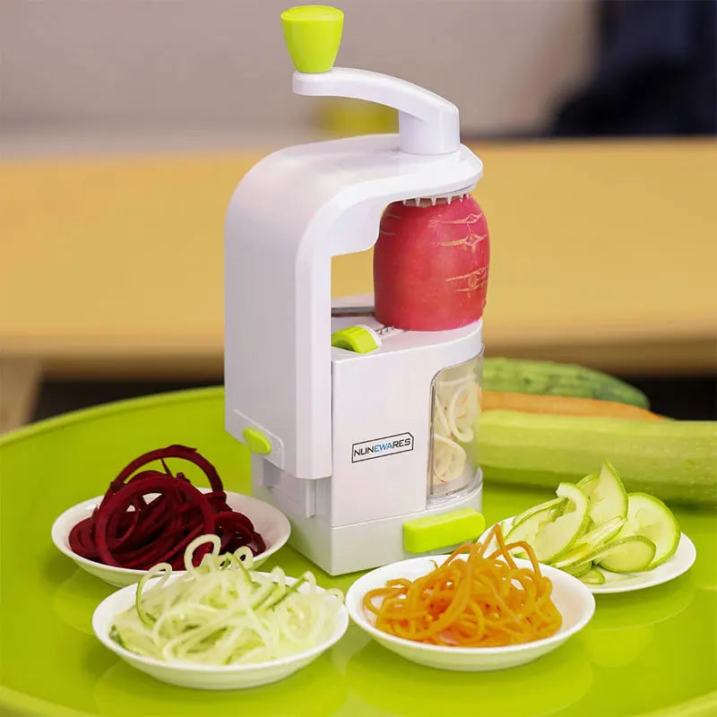 4 IN 1 Vegetable Spiralizer & Noodle Maker with Suction Cup Cutter Slicer