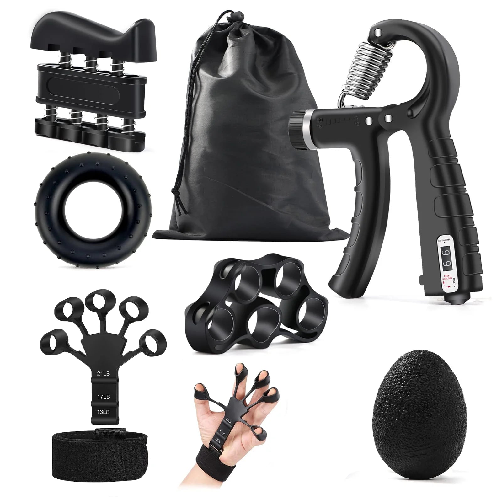 6 PCS Hand Grip Strengthener Kit