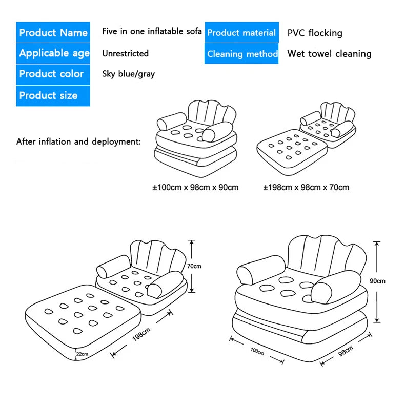 Inflatable Outdoor Bed Sofa For Travel