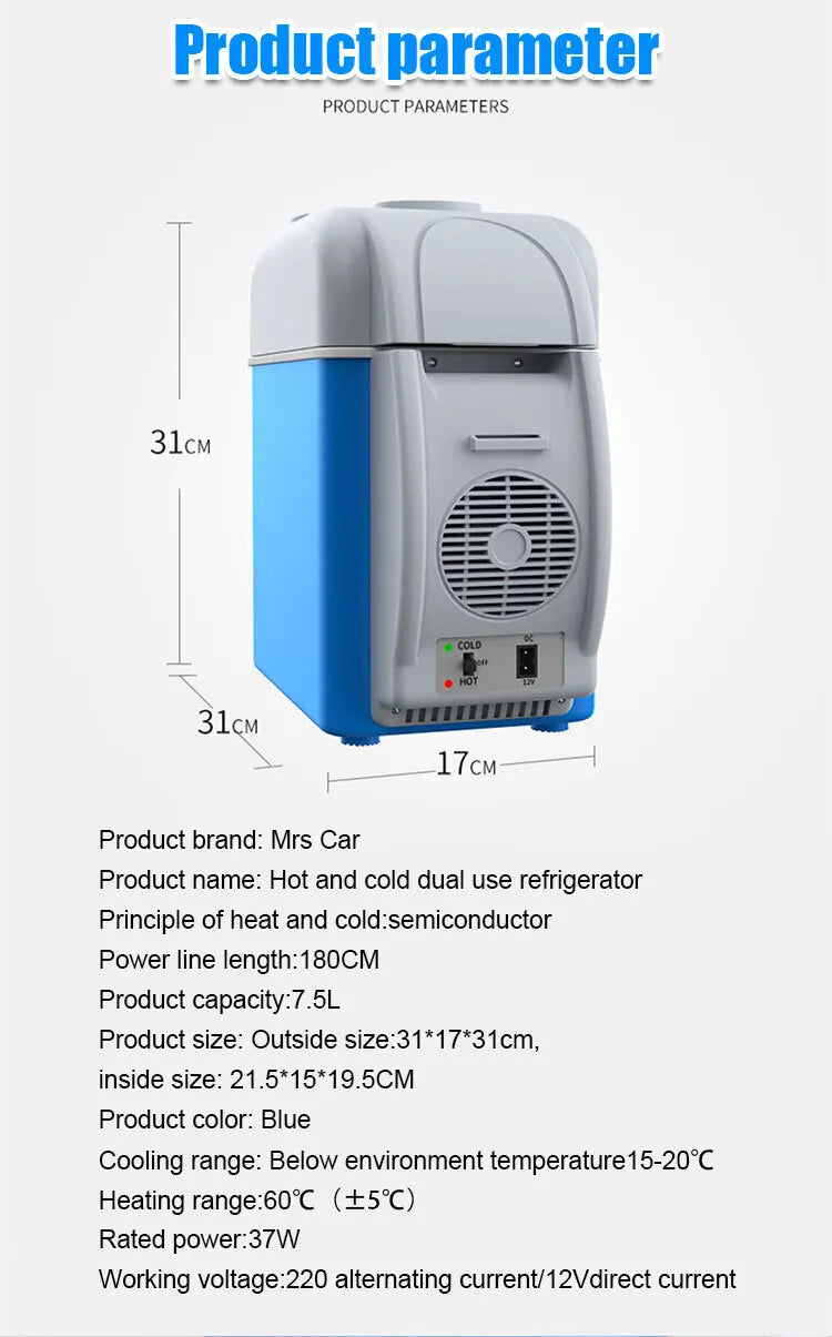 7.5 L Portable Warming and Cooling Car Refrigerator