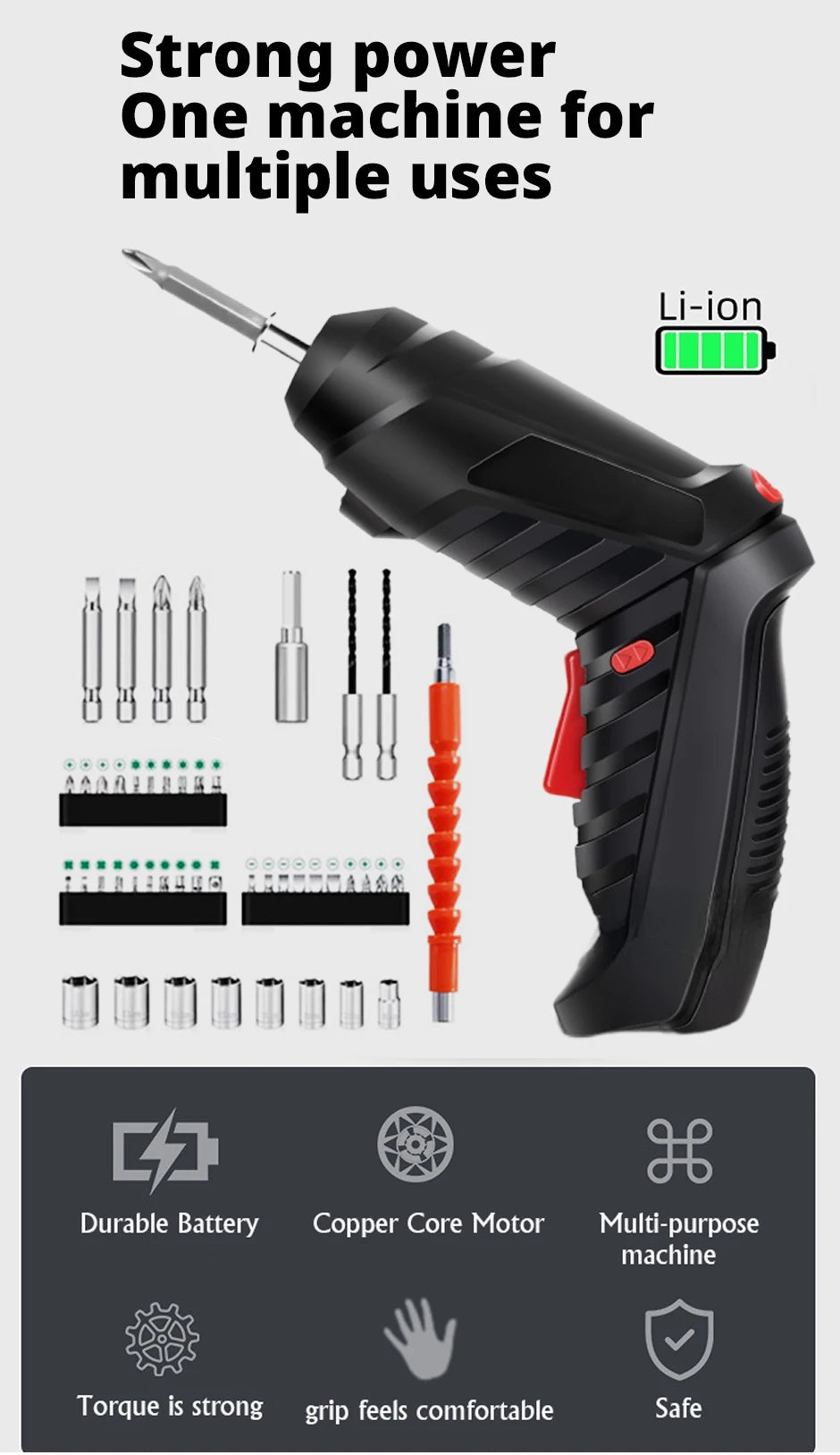 Set Of Drills And Hand Tools For Multiple Uses