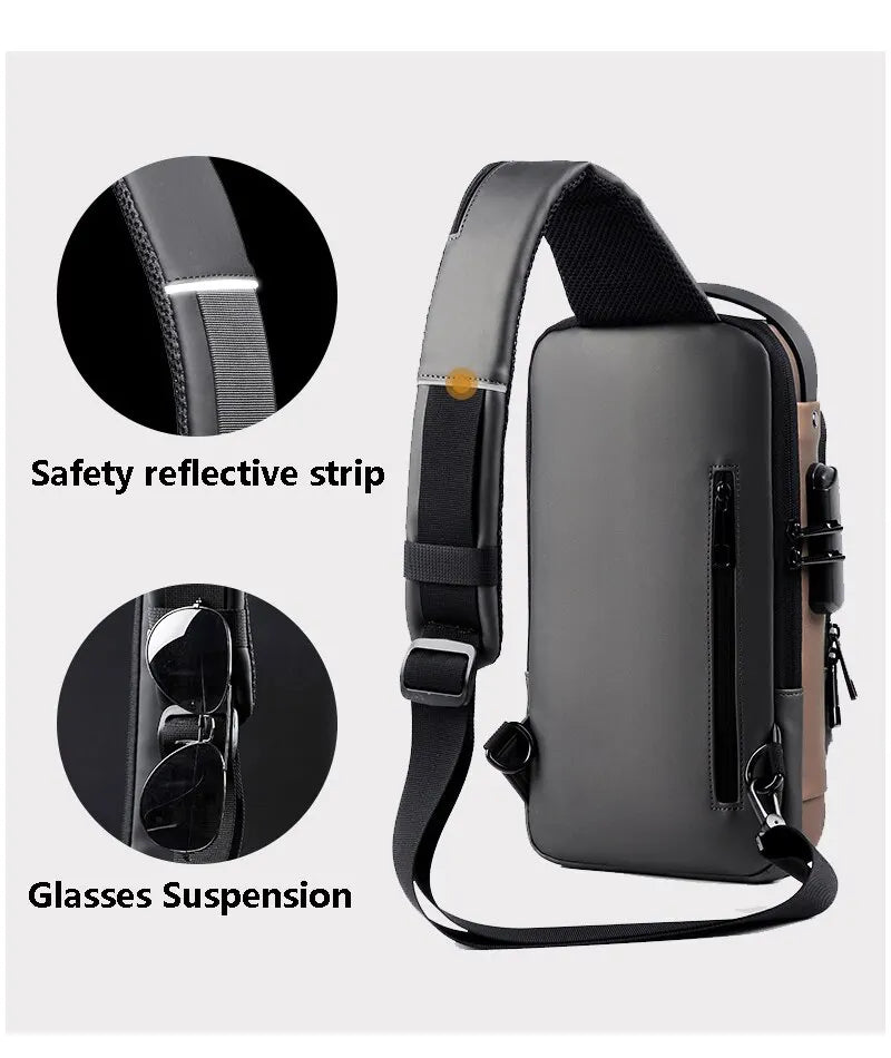Multifunction Anti Theft USB Messenger Cross Body Travel Sling Chest Bags