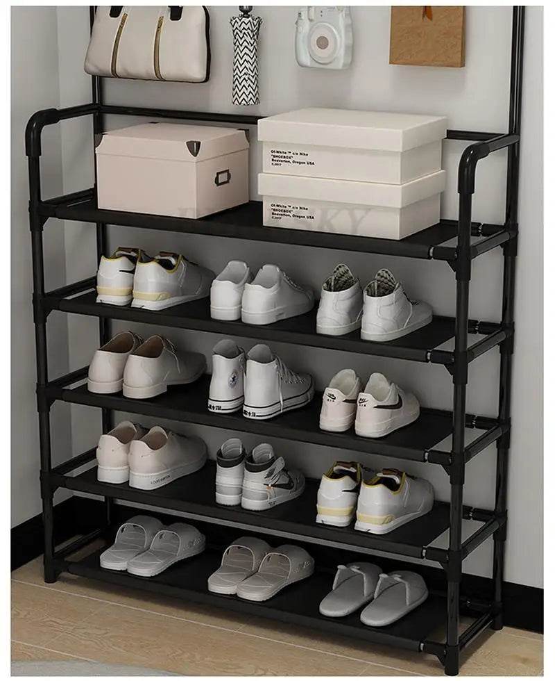 Multi Layer Shoe Rack Coat Storage & DIY Clothes Hanger