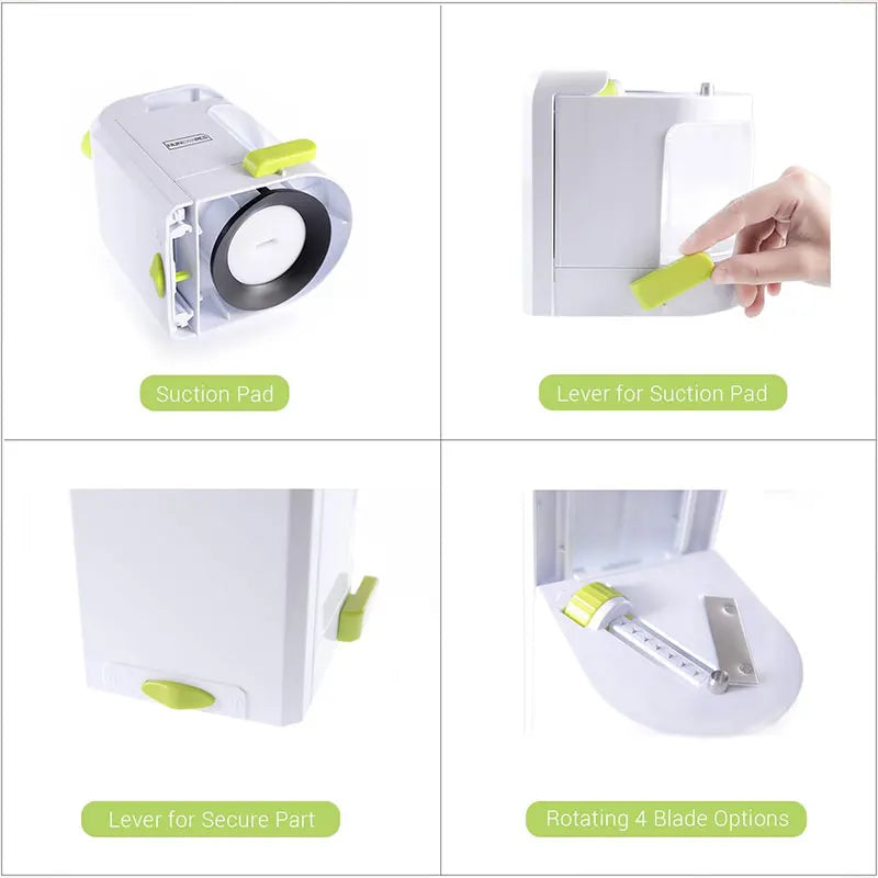 4 IN 1 Vegetable Spiralizer & Noodle Maker with Suction Cup Cutter Slicer