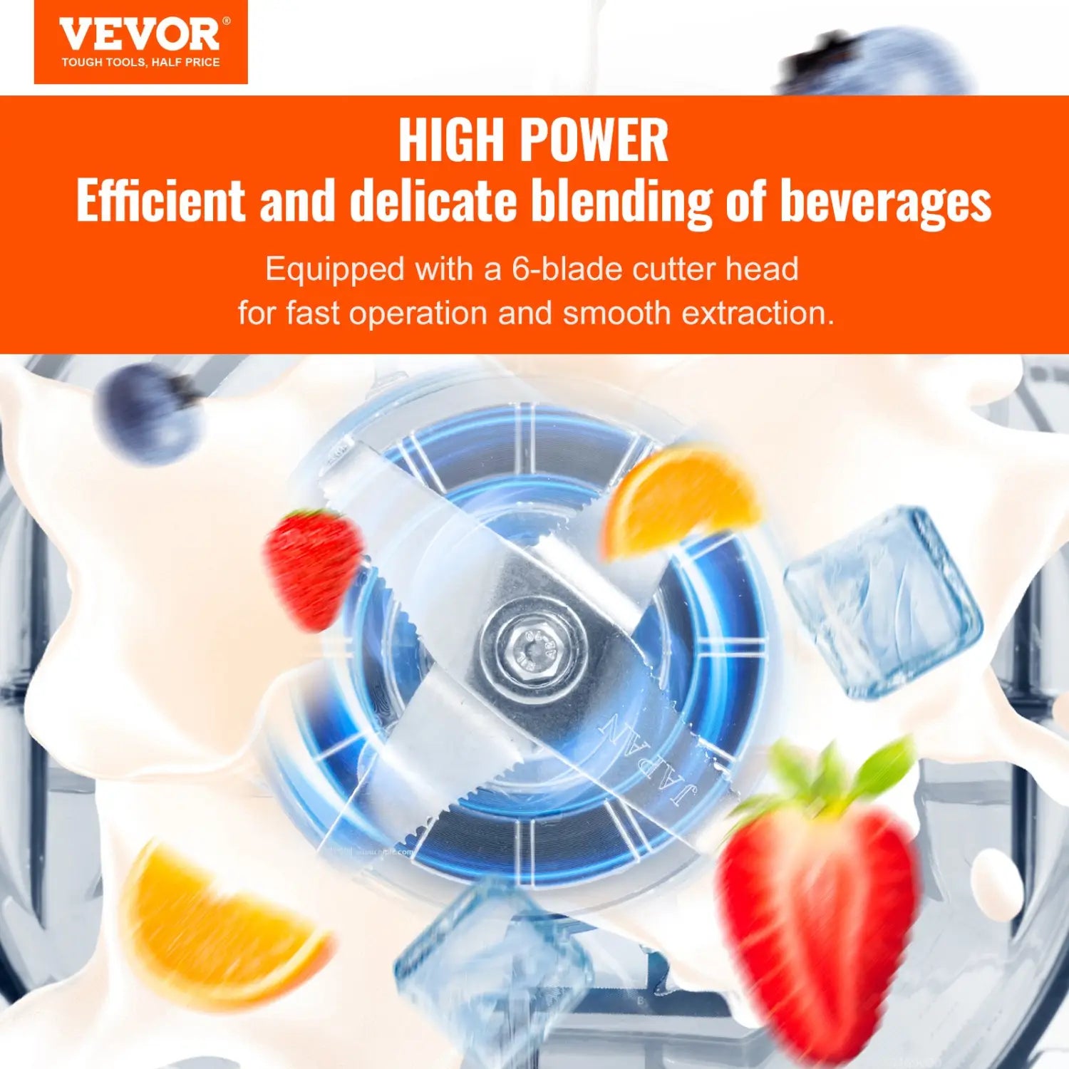 VEVOR Professional Blender With Shield Commercial Countertop Blenders 68 Oz Combo Stainless Steel 9 Speed & 5 Functions