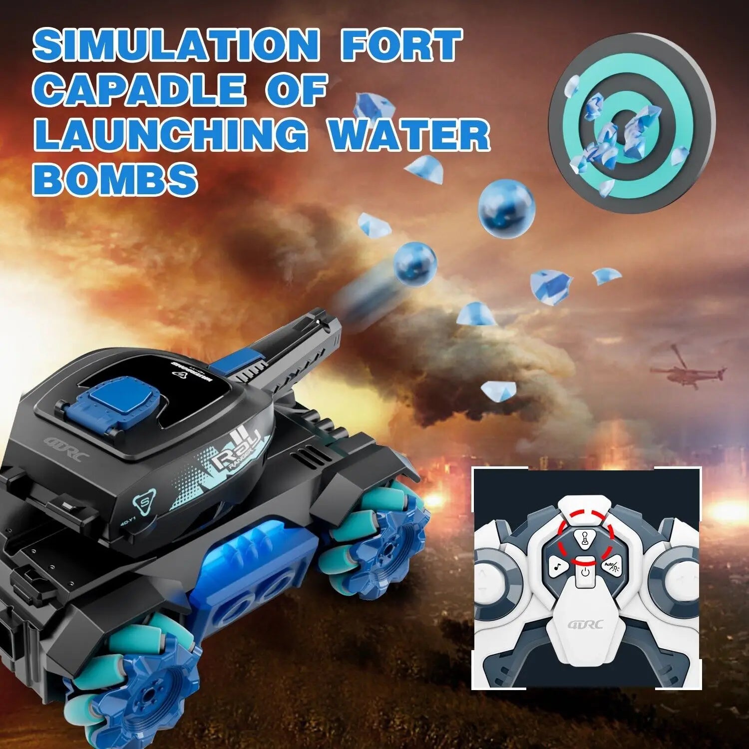 RC Tank Toys Four Wheel Drive Remote Control Car 2.4G Gesture Water Bomb