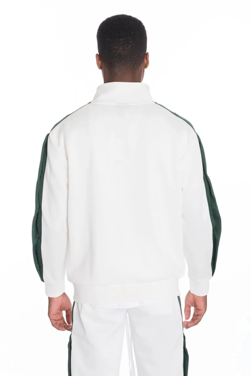 WEIV Men’s Zip Up Jacket with Side Snap Sleeve