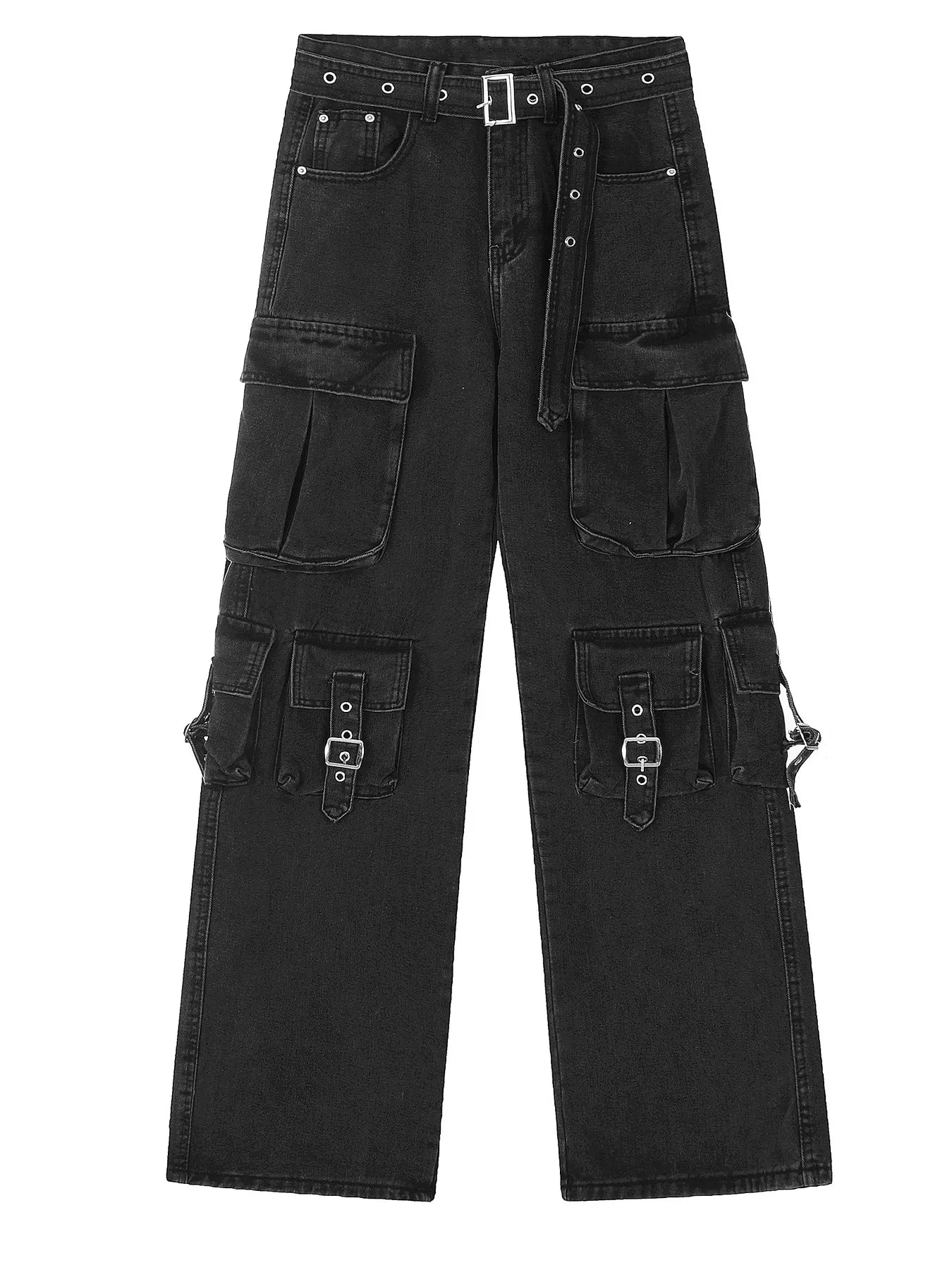 Men’s Wide Leg Cargo Jeans Black / S