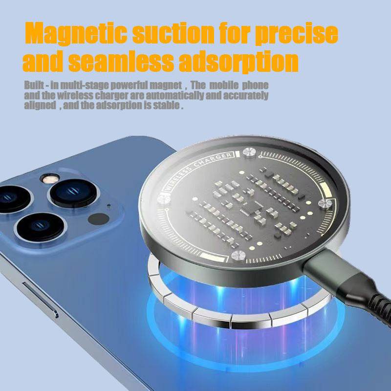 The Qi Wireless Charger 15w Magnetic Fast Charging Is Suitable For 12 13 14 15 And 16 Mobile Phone Models Black