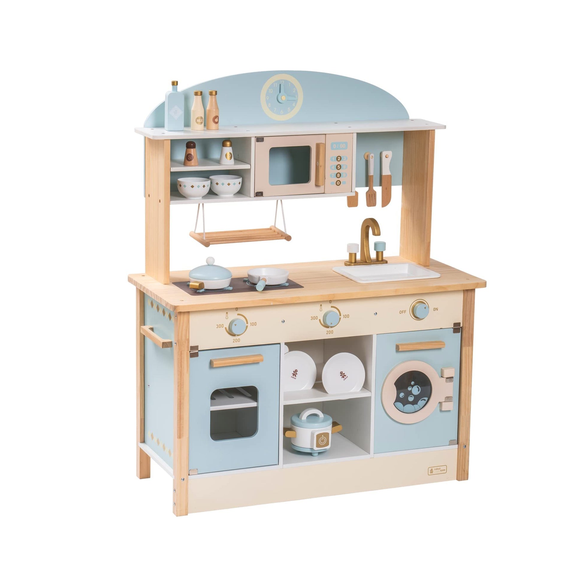 ROBOTIME DIY Pretend Play Kitchen Cooking Toy Set Gift For Boys And Girls WCF14
