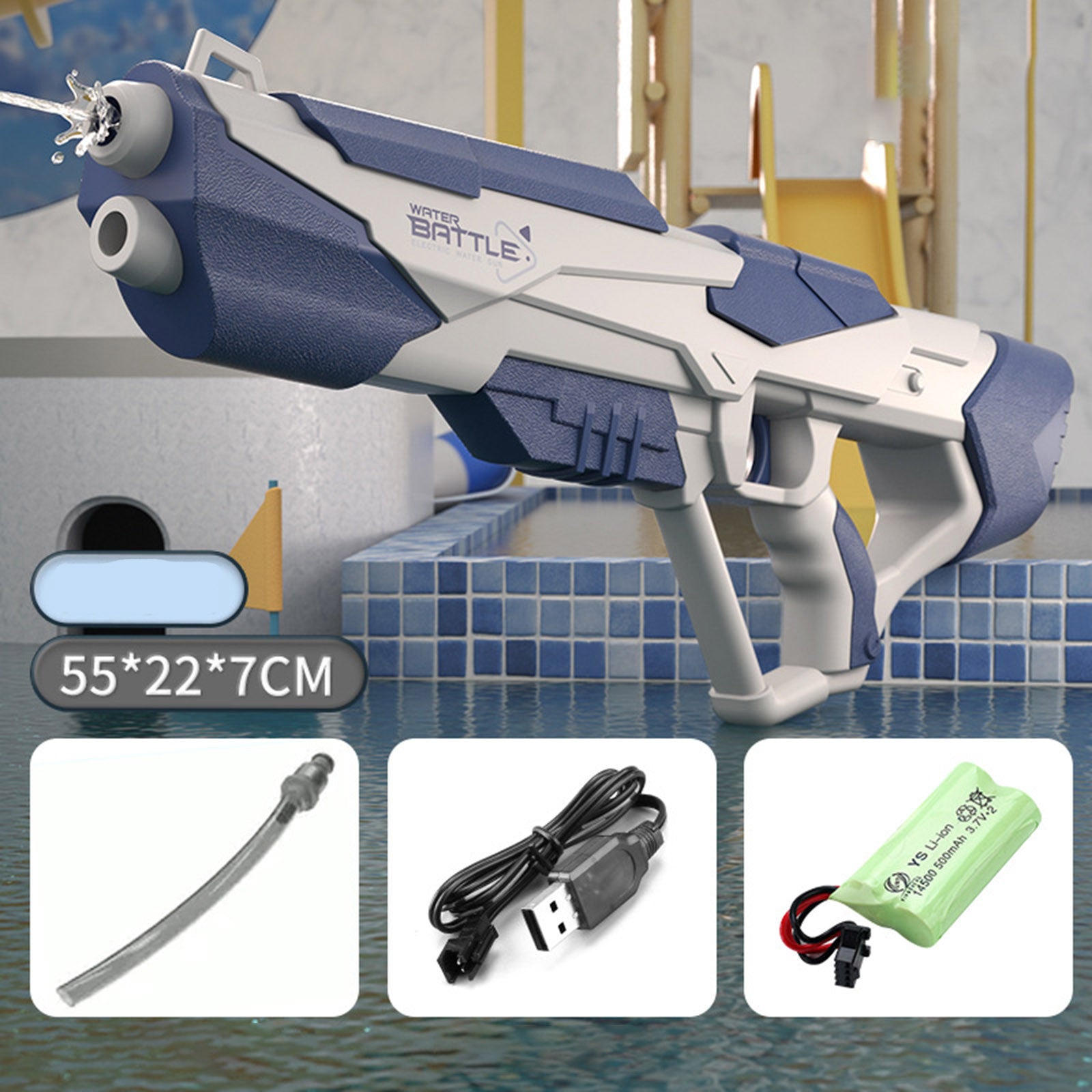 Space Water Gun Electric Automatic Absorption Fights Toy Outdoor Beach Swimming Pool Bath Toys For Children Kid Gift C