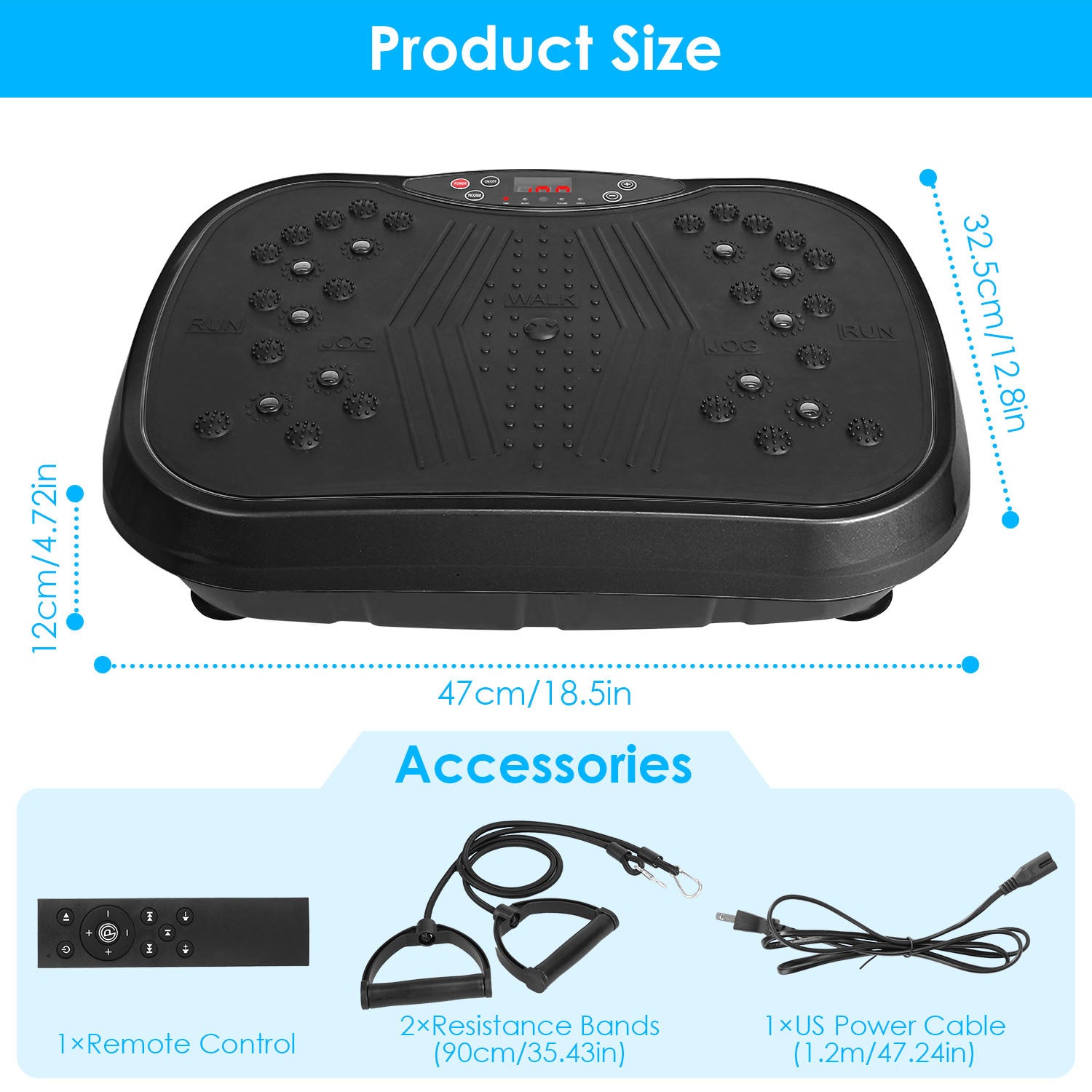 Vibration Exercise Machine Vibrating Plate Platform Whole Body Fitness Workout Equipment With 120 Speeds 1 20Mins Timer
