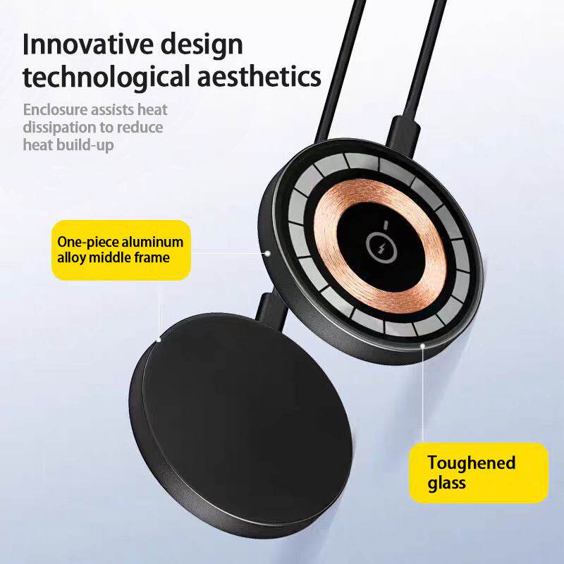 The Qi Wireless Charger 15w Magnetic Fast Charging Is Suitable For 12 13 14 15 And 16 Mobile Phone Models Black
