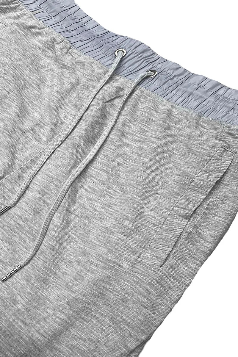 WEIV Men’s Full Size Heathered Cotton Blend Joggers Plus