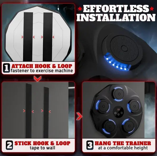 Music Boxing Machine For Adults Durable Wall Mounted Bluetooth Punching With 9
