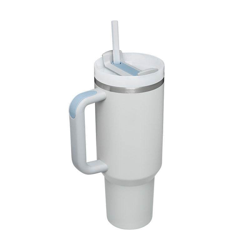 40 Oz Tumbler With Handle Straw Insulated Stainless Steel Spill Proof Vacuum Coffee Cup Lid Tapered Mug Gifts