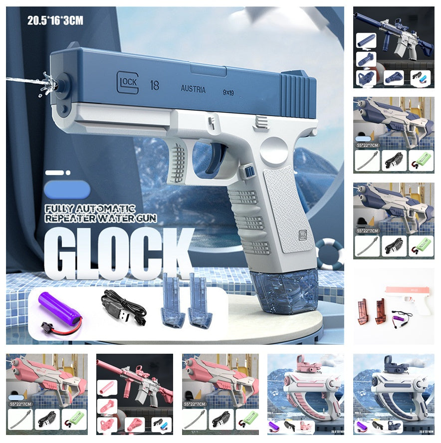 Space Water Gun Electric Automatic Absorption Fights Toy Outdoor Beach Swimming Pool Bath Toys For Children Kid Gift