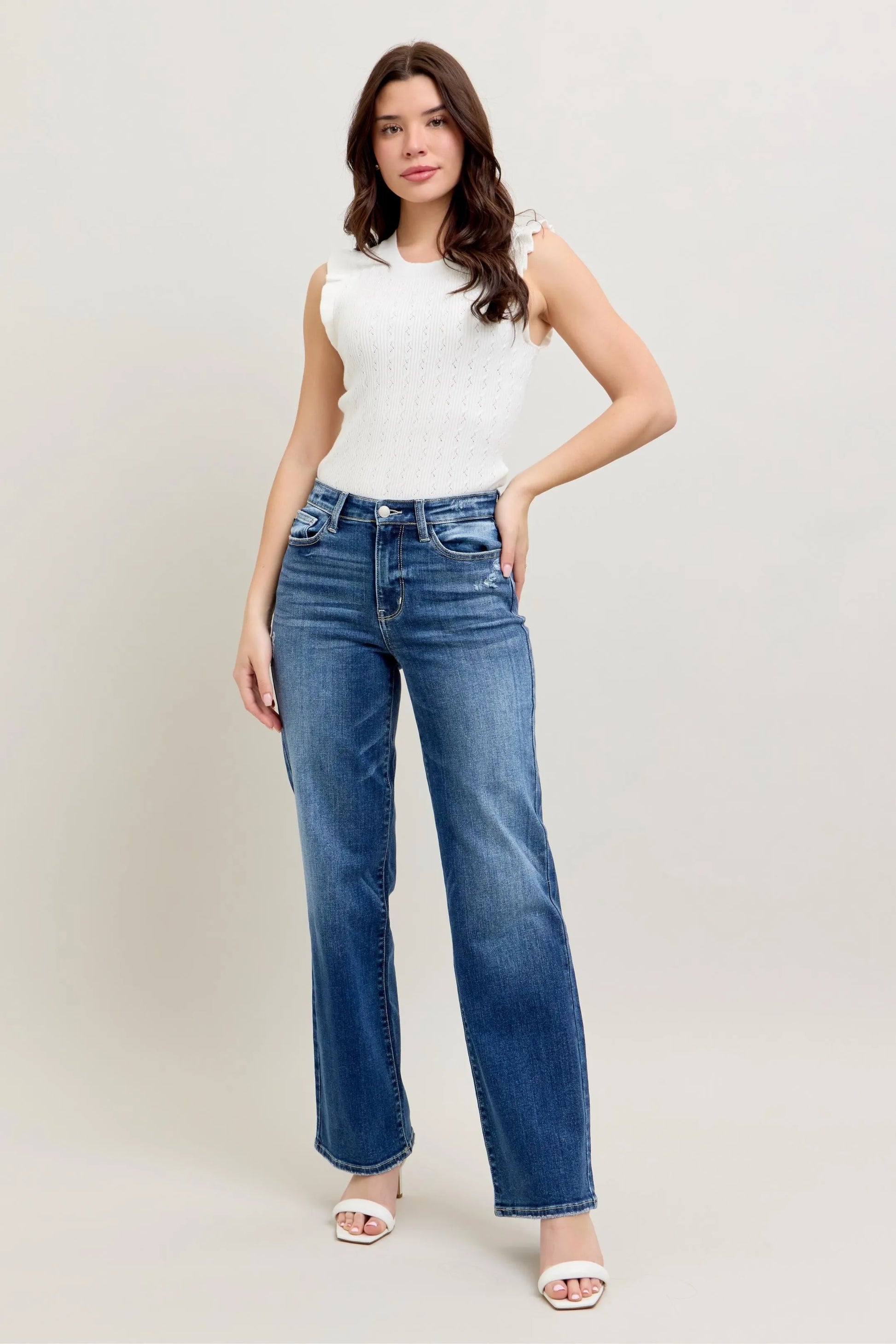 Judy Blue Full Size High Waist 90’s Straight Leg Jeans Plus