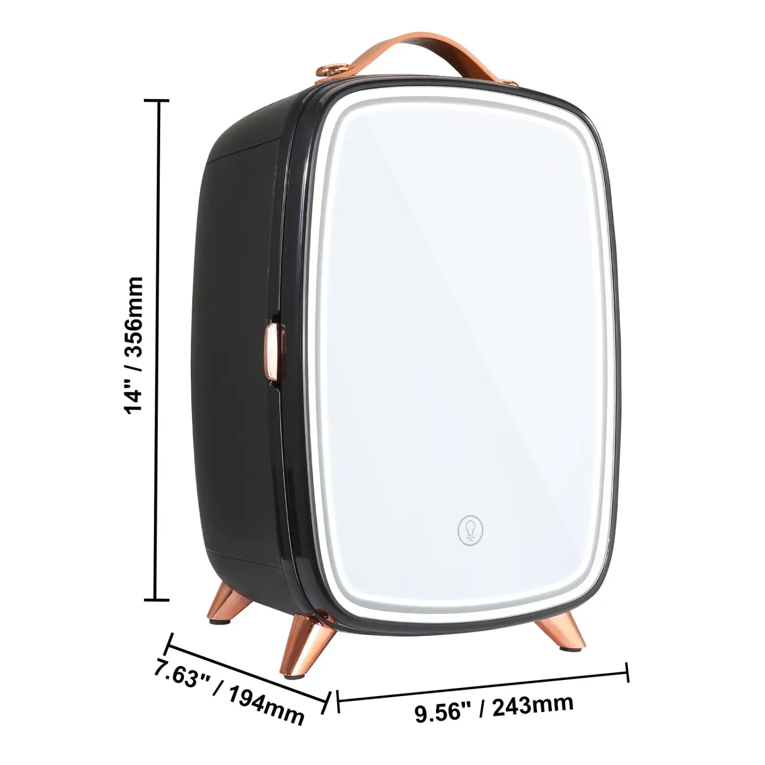 Vevor Mini Fridge 6L Skincare With LED Light And HD Mirror AC DC Makeup Fridges For Skin Care Cosmetic Storage Chill