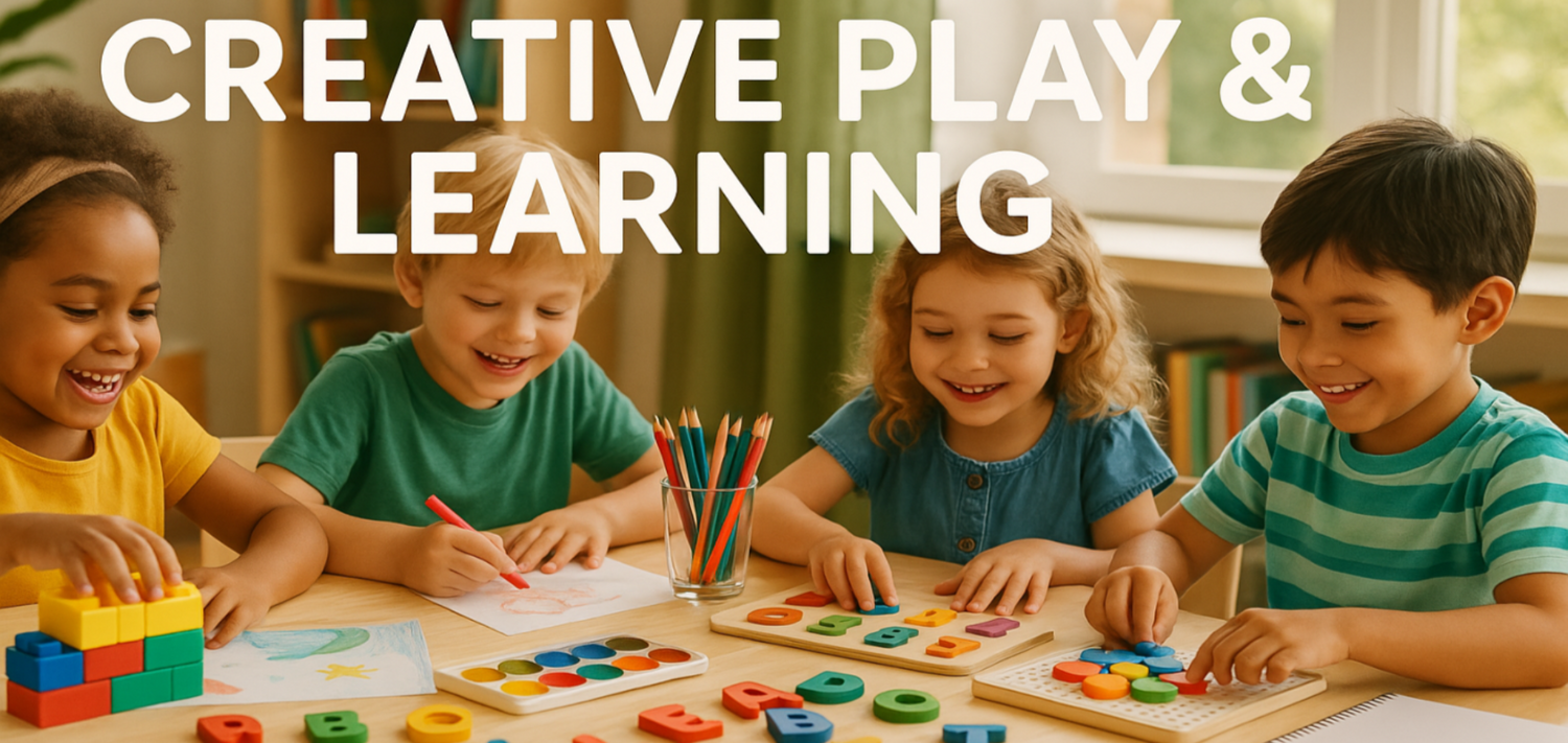 Creative Play & Learning banner relaistic picture