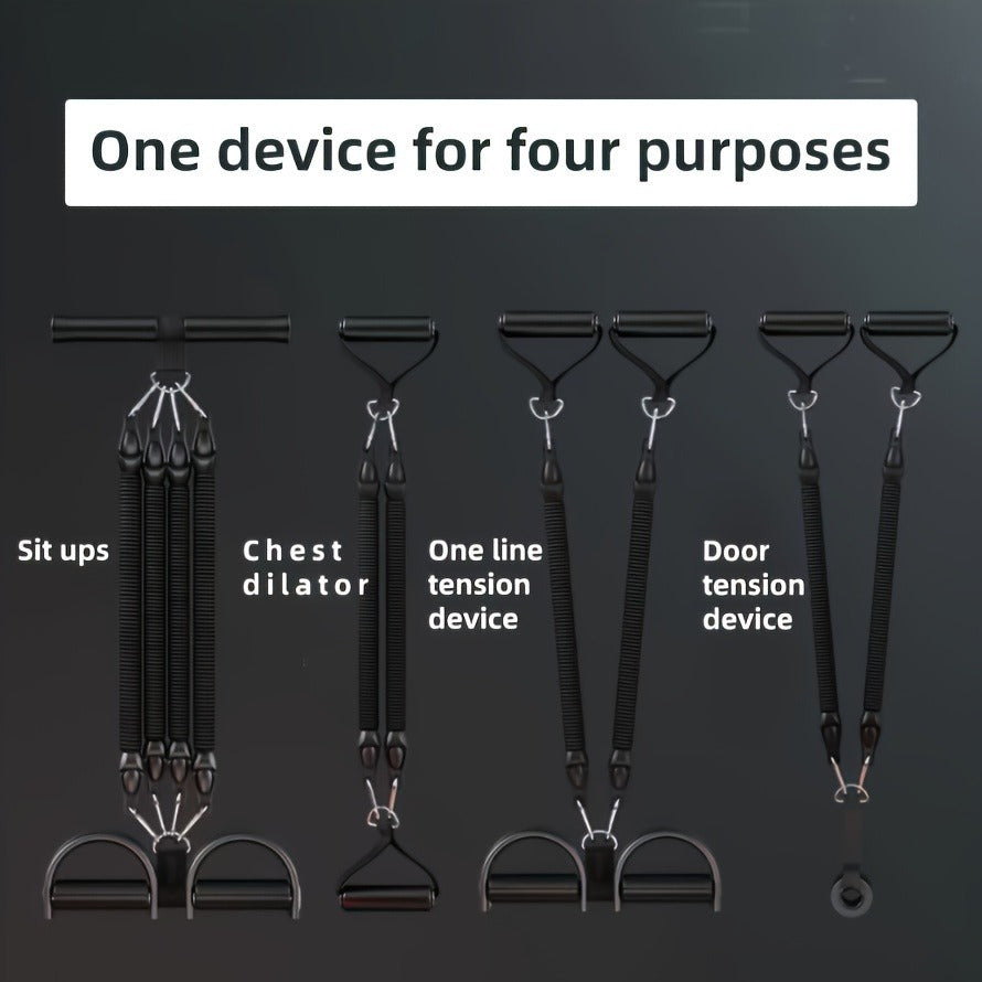 A Set Of Adjustable Resistance Tension Bands With Foot Pedals And Handles High Level Anti Fall Suitable For Fitness