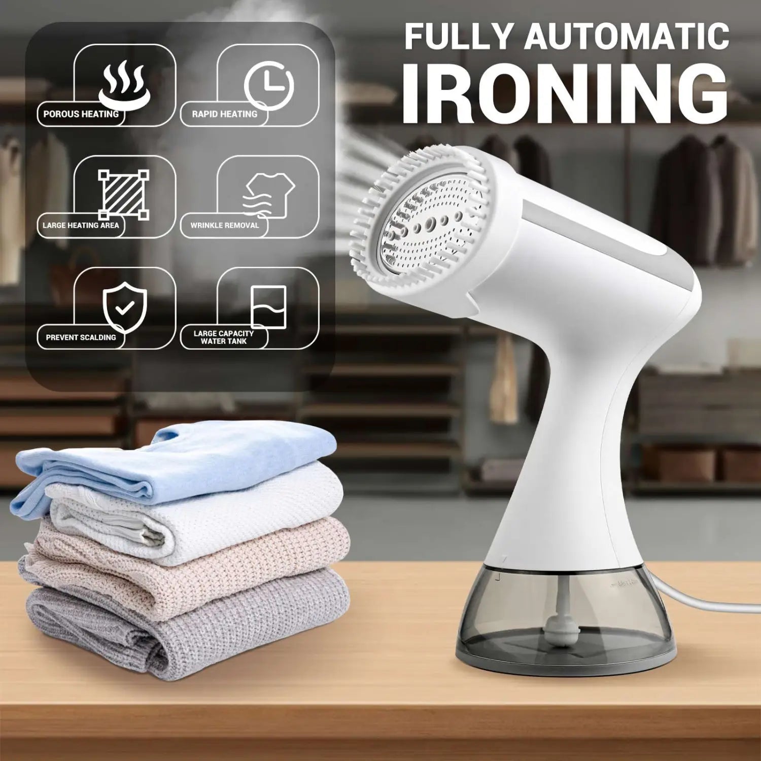 Clothes Steamer Compact And Efficient Suitable For Travel Home Use Cleaning Ironing