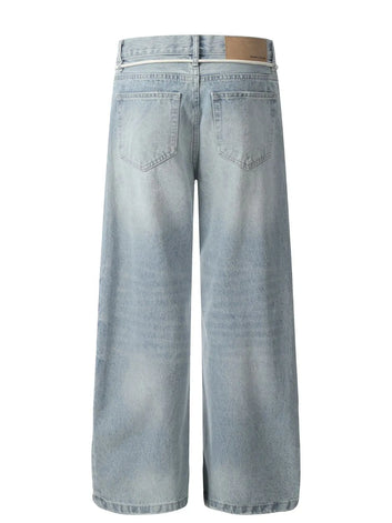 Men's Wide Leg Wash Jeans