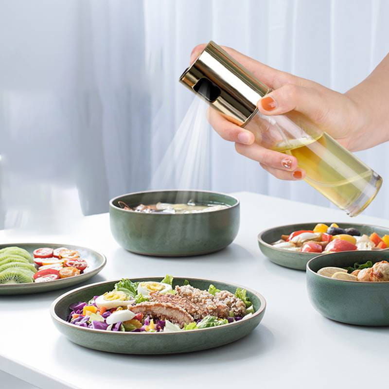 BBQ Healthy Kitchen Cooking Oil Vinegar Spray Bottle Push Type BottlePump Tank Leakproof Sprayer Tools Gadgets