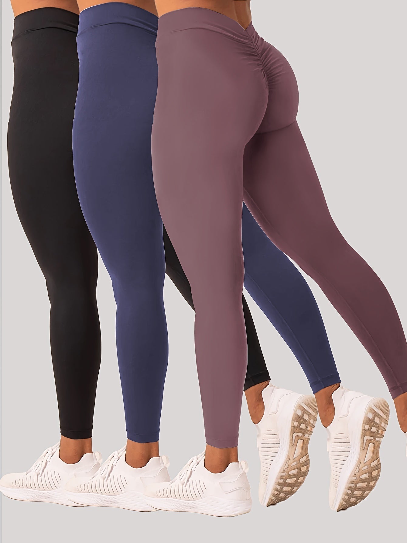 3 Pack Women’s Yoga Leggings With High Waistband Moisture Wicking And Stretchy Perfect For Outdoor Activities Fitness