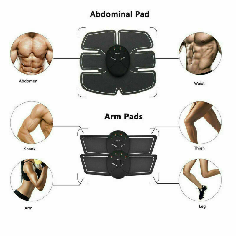 Electric Muscle Toner Machine ABS Toning Belt Simulation Fat Burner Belly Shaper Black