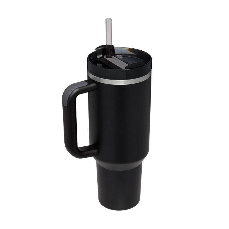 40 Oz Tumbler With Handle Straw Insulated Stainless Steel Spill Proof Vacuum Coffee Cup Lid Tapered Mug Gifts
