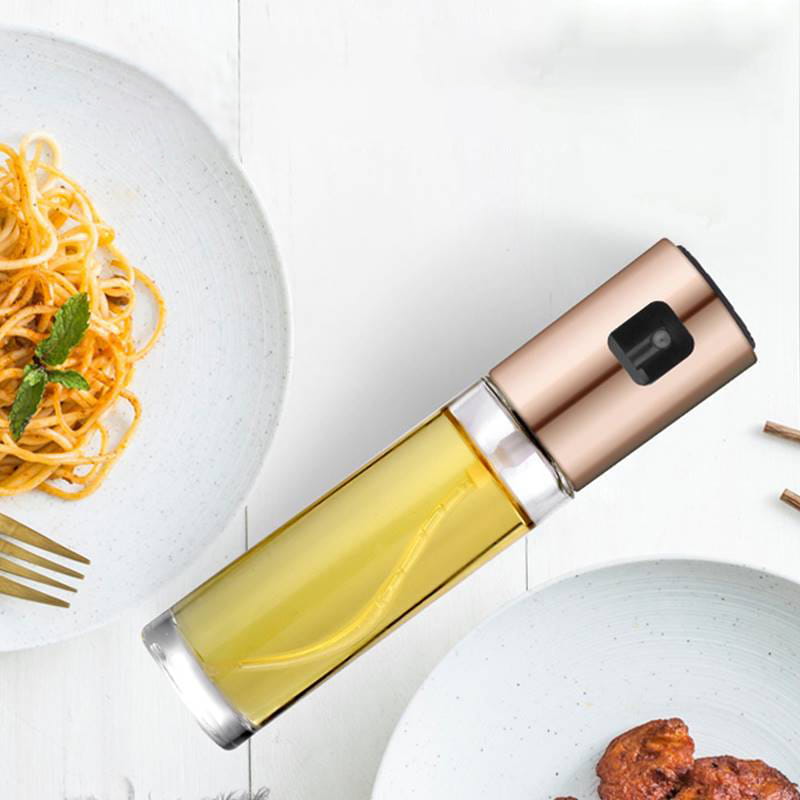 BBQ Healthy Kitchen Cooking Oil Vinegar Spray Bottle Push Type BottlePump Tank Leakproof Sprayer Tools Gadgets