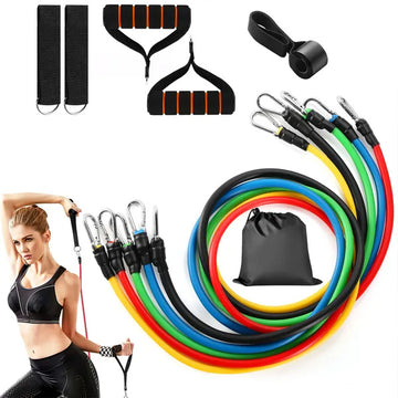 Resistance Bands Set with Ankle Straps and Door Anchor MultiColor