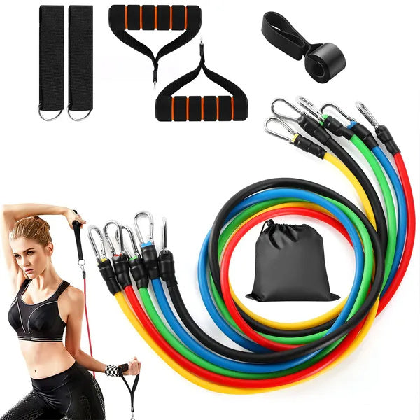 Resistance Bands Set with Ankle Straps and Door Anchor MultiColor