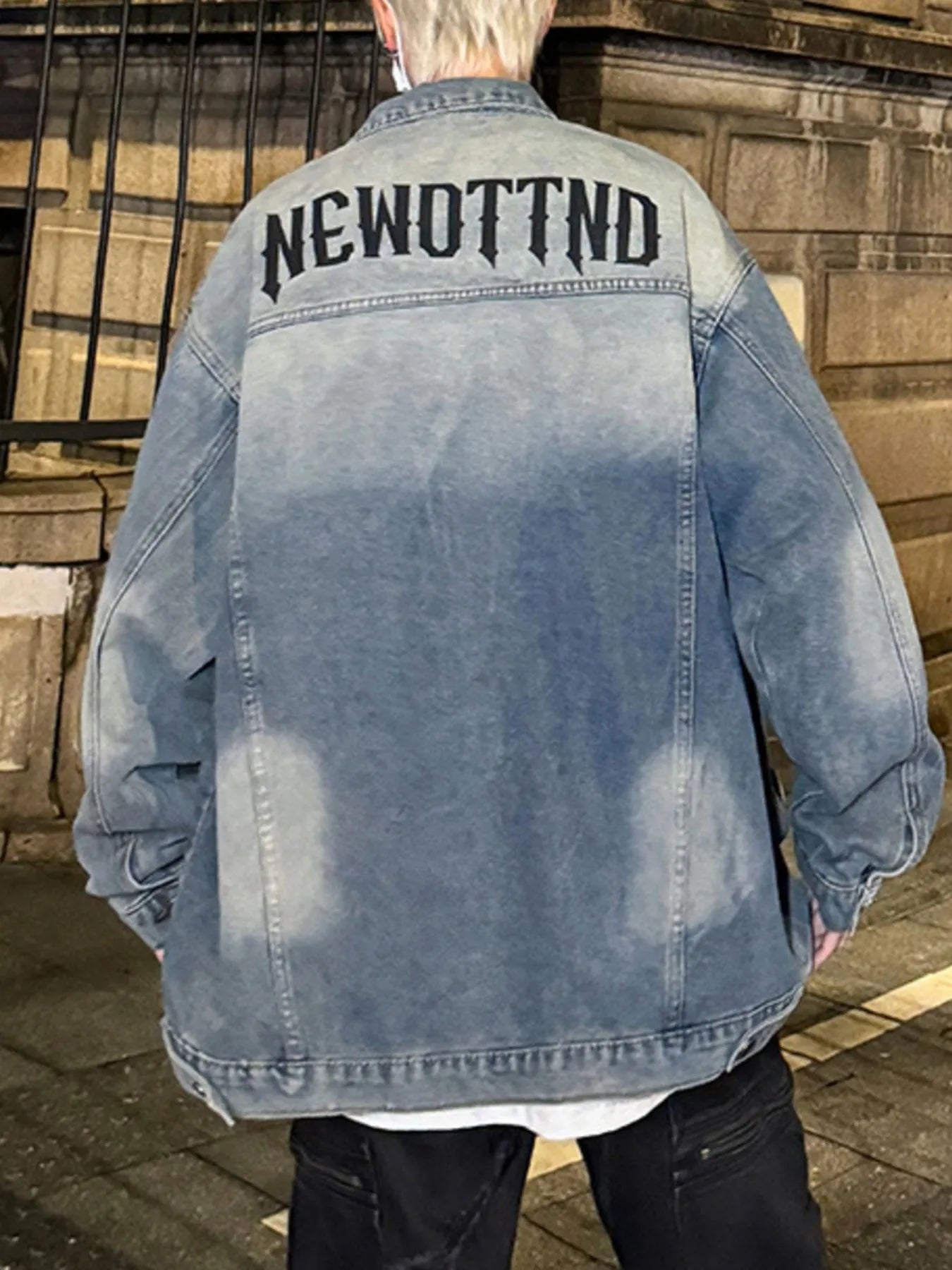 Men’s Plus Size Oversized Button Up Washed Denim Jacket