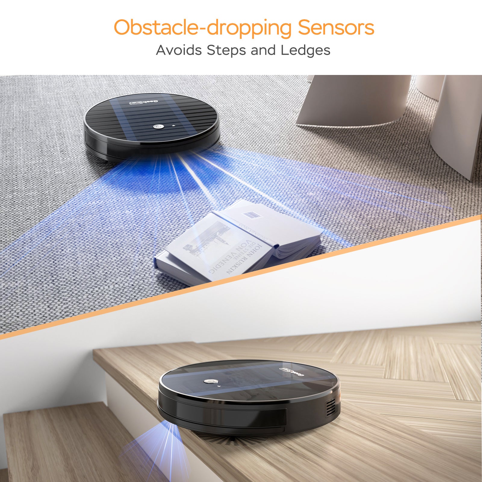 Geek Smart Robot Vacuum Cleaner G6 Plus Ultra Thin 1800Pa Strong Suction Automatic Self Charging Wi Fi Connectivity App