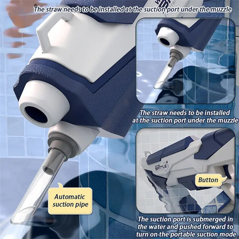 Space Water Gun Electric Automatic Absorption Fights Toy Outdoor Beach Swimming Pool Bath Toys For Children Kid Gift