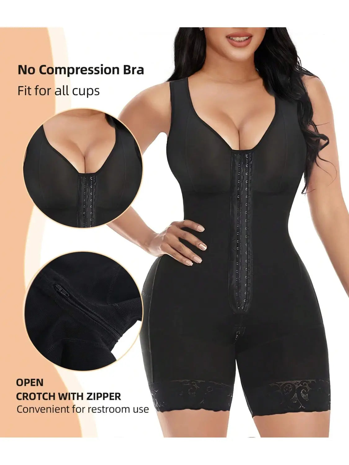 Fajas Colombianas Women’s Shapewear Full Body Sculpting After Abdominal Control Hip Lifter With Zipper Crotch Fitness