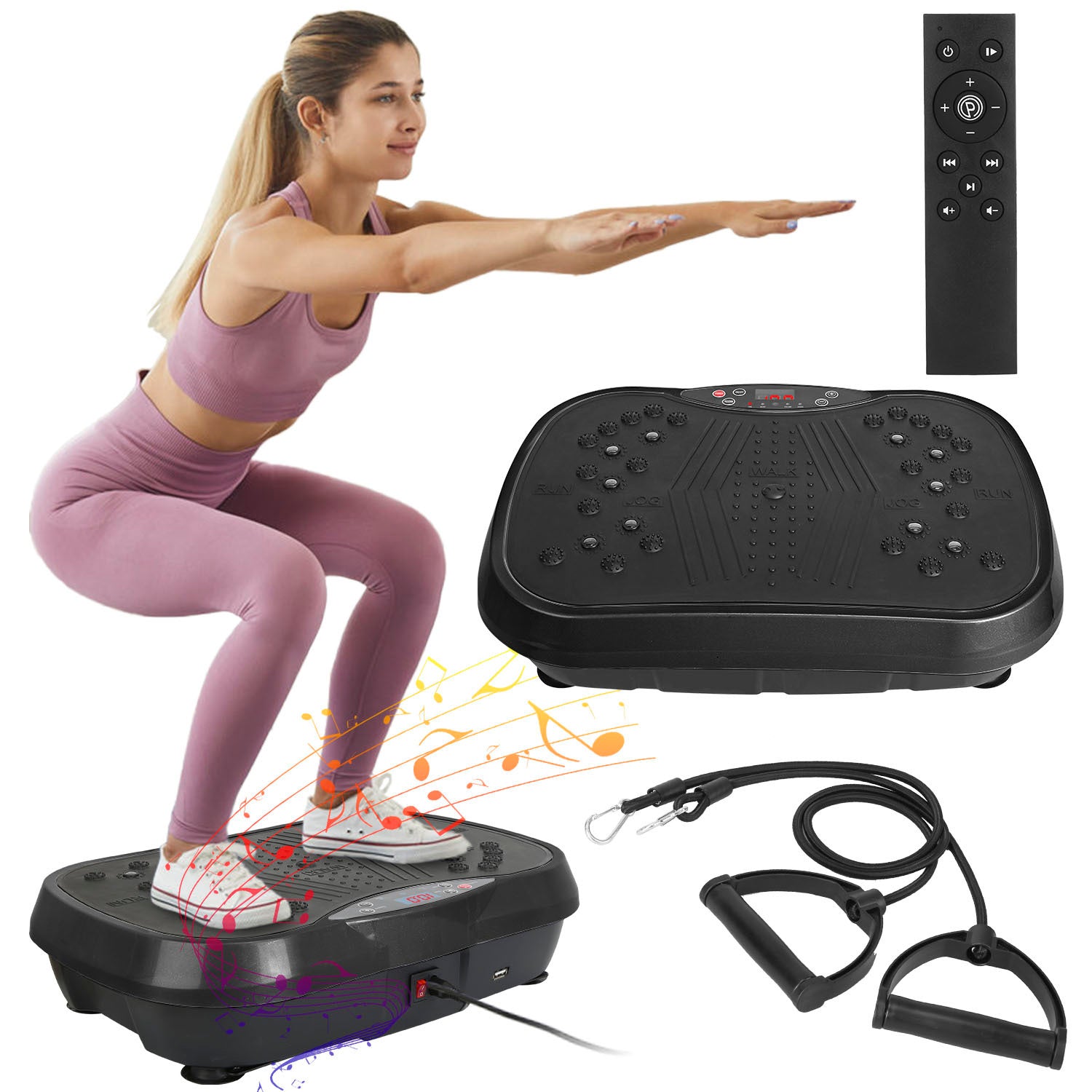 Vibration Exercise Machine Vibrating Plate Platform Whole Body Fitness Workout Equipment With 120 Speeds 1 20Mins Timer