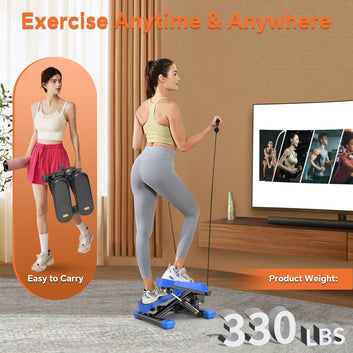 CD Monitor   Downloads Home Office Exercise 330LBS Capacity Mini Stepper With Resistance Bands And LCD Monitor