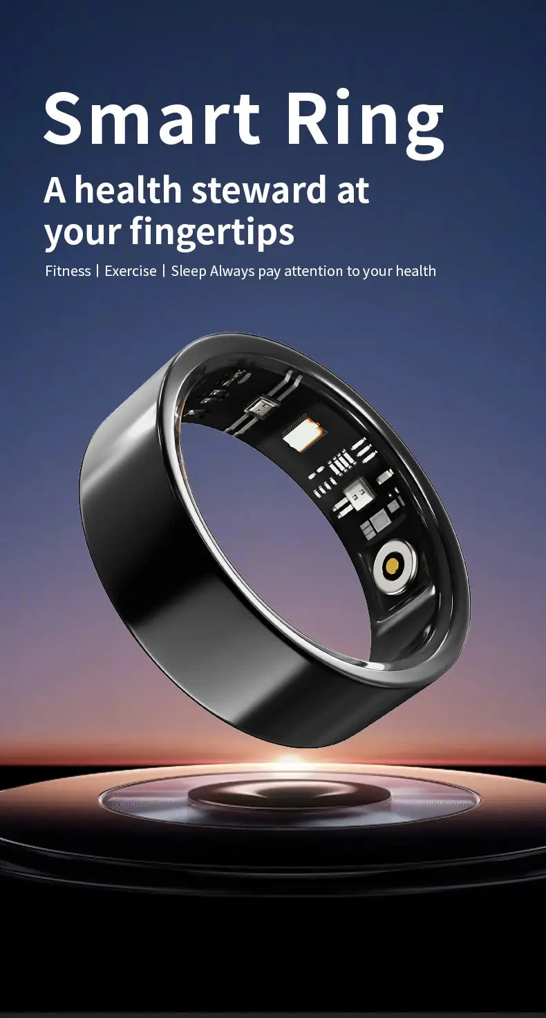 Smart Ring Health Tracker Fitness Sleep Heart Rate Blood Oxygen For Men And Women,IP68 Waterproof Level Bluetooth Rings