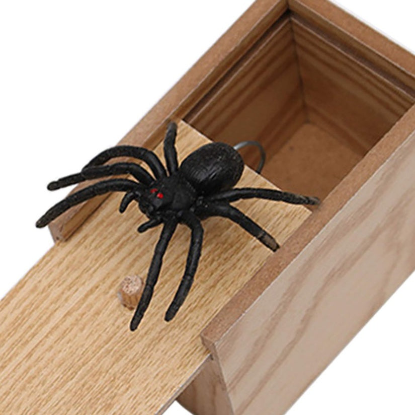 Prank Spider Wooden Scare Box Trick Play Joke Lifelike Surprise April Fools’ Day Funny Novelty Toys Gags Practical