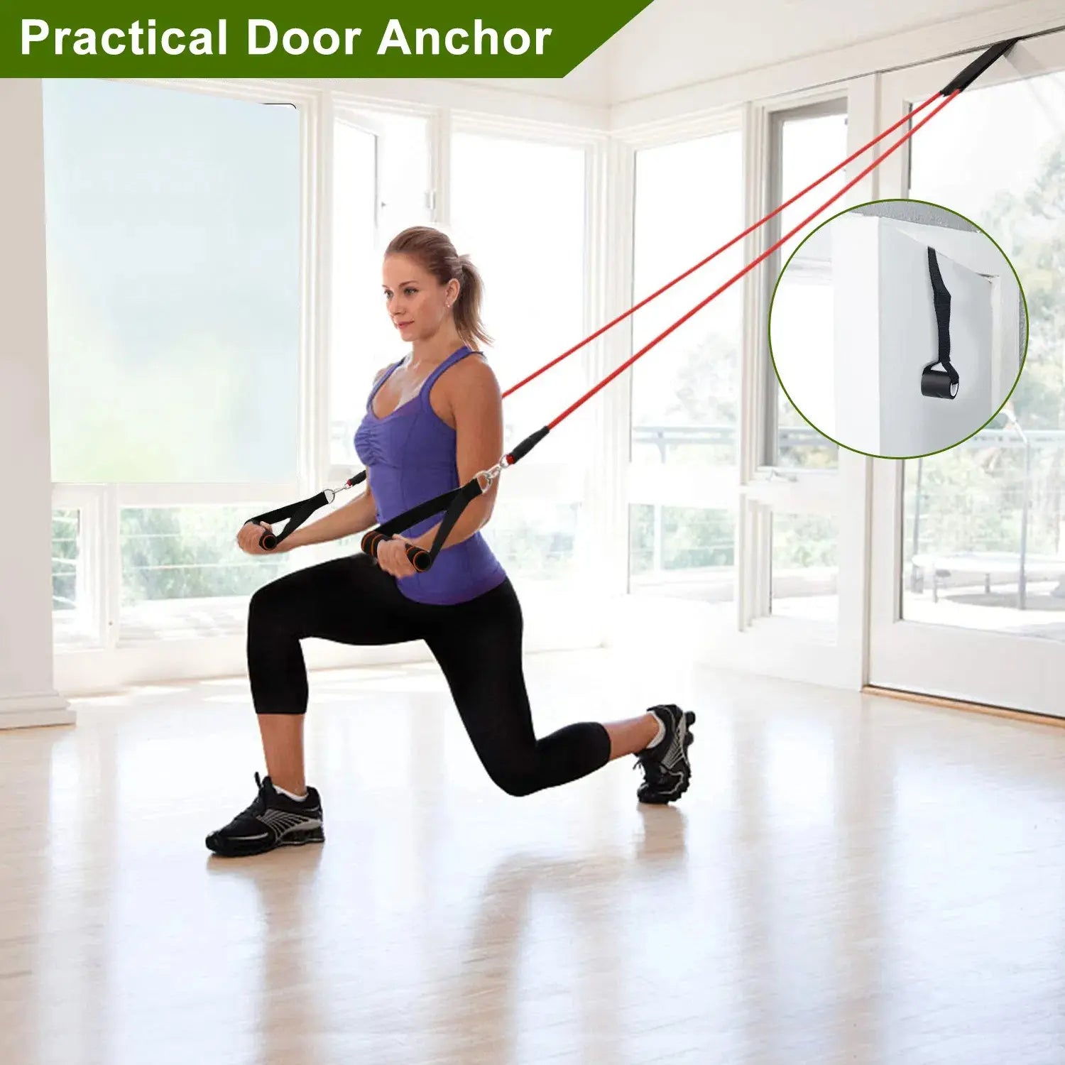 Resistance Bands Set with Ankle Straps and Door Anchor