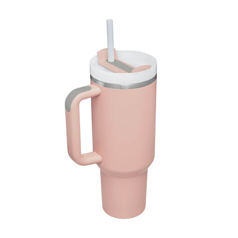 40 Oz Tumbler With Handle Straw Insulated Stainless Steel Spill Proof Vacuum Coffee Cup Lid Tapered Mug Gifts