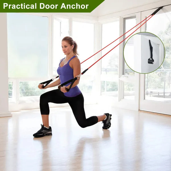 Resistance Bands Set with Ankle Straps and Door Anchor MultiColor