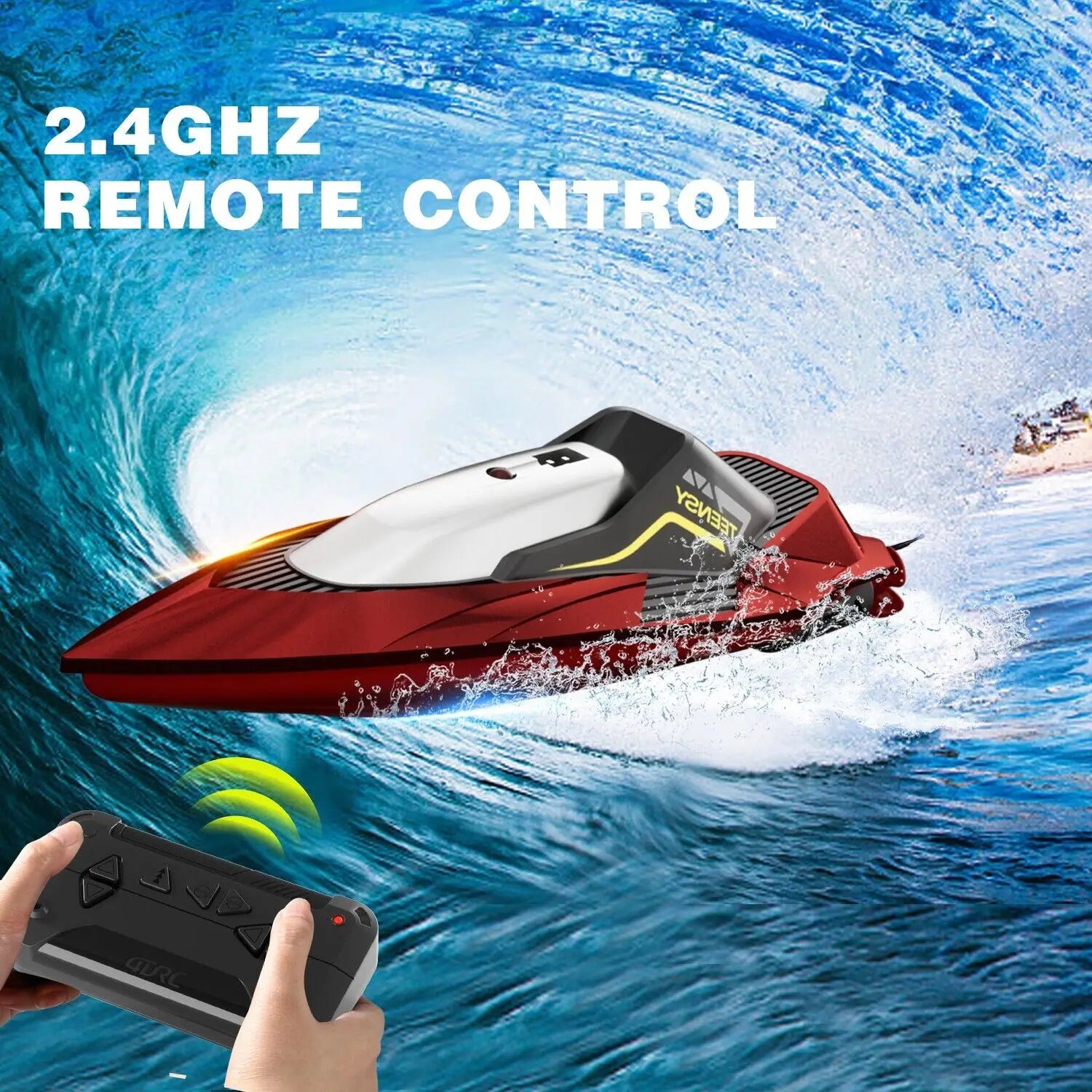 4DRC S5 Fast RC Boat For Pools And Lakes 2.4 GHz 20 MPH Racing Boats Kids