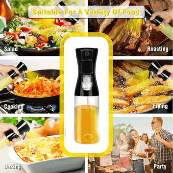 Premium Oil Spray Bottle for Cooking (200ml/300ml) - Kitchen Sprayer for BBQ, Baking & Frying