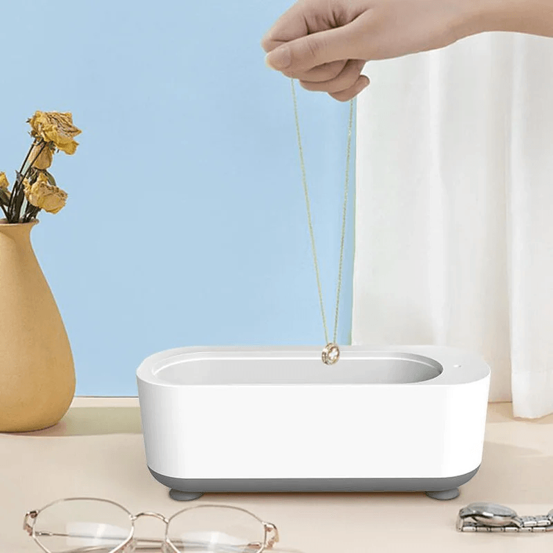 Professional Ultrasonic Jewelry & Glasses Cleaner – 45kHz High Frequency Deep Cleaning for Rings Watches Makeup Tools